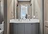 Double sink vanity with shower/tub combo 