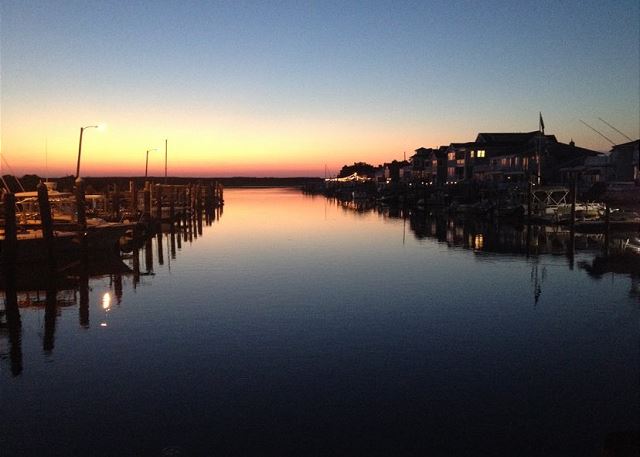 Sunset from the bay right across the street