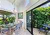 Nice lanai off the dining are and it has a gas BBQ grill!