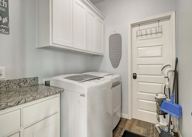 Laundry station in unit