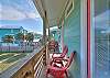 Balcony seating to take in the breeze and sights