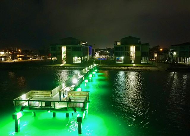 Channelview Pier at night