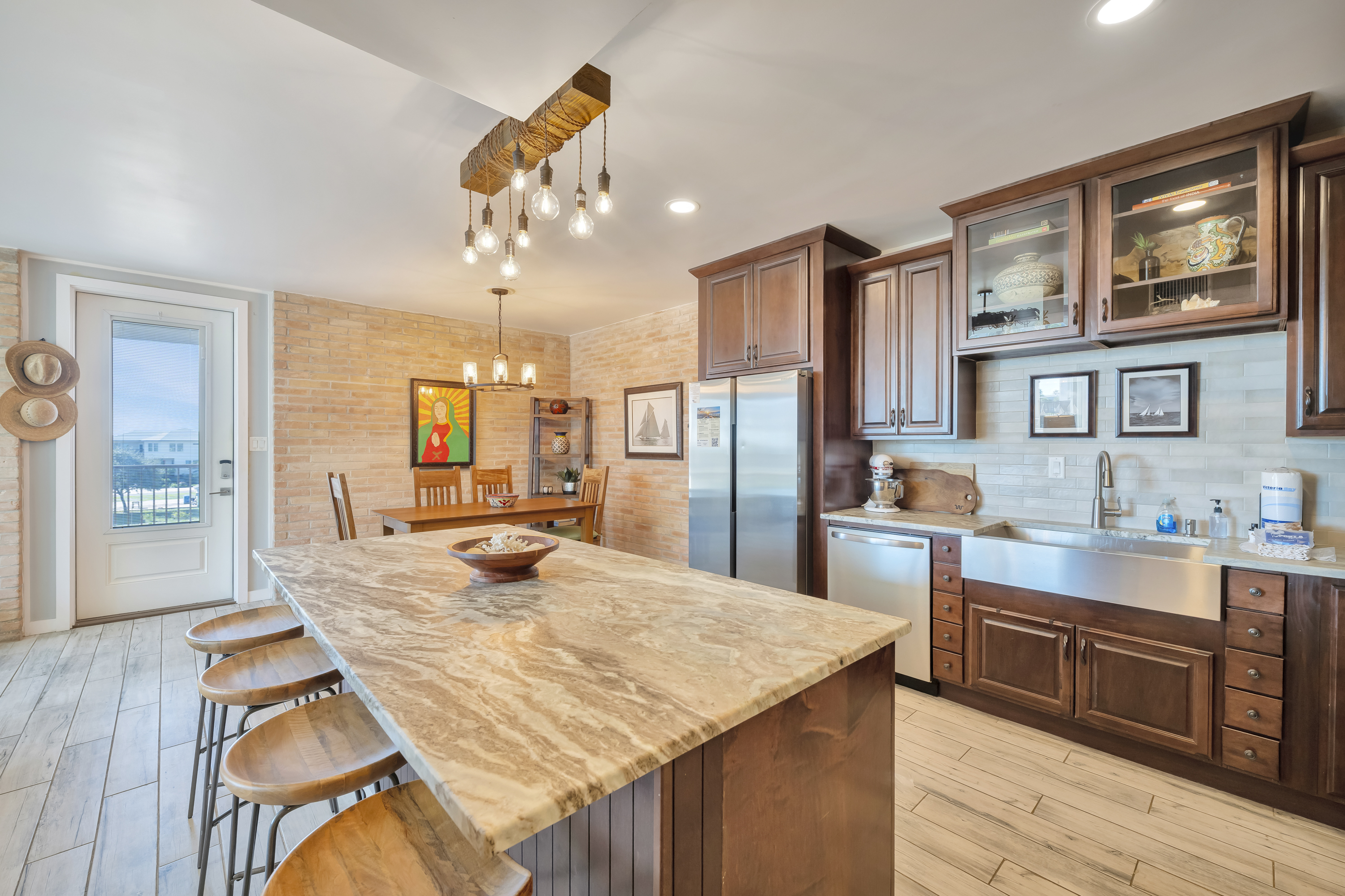 Modern kitchen with stainless steel appliances