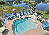 Aerial view of private pool oasis! 