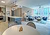 Open concept dining/living/kitchen area
