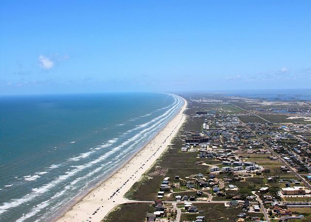Areal view of Port Aransas