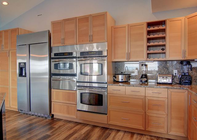 Kitchen with beautiful stainless steel appliances
