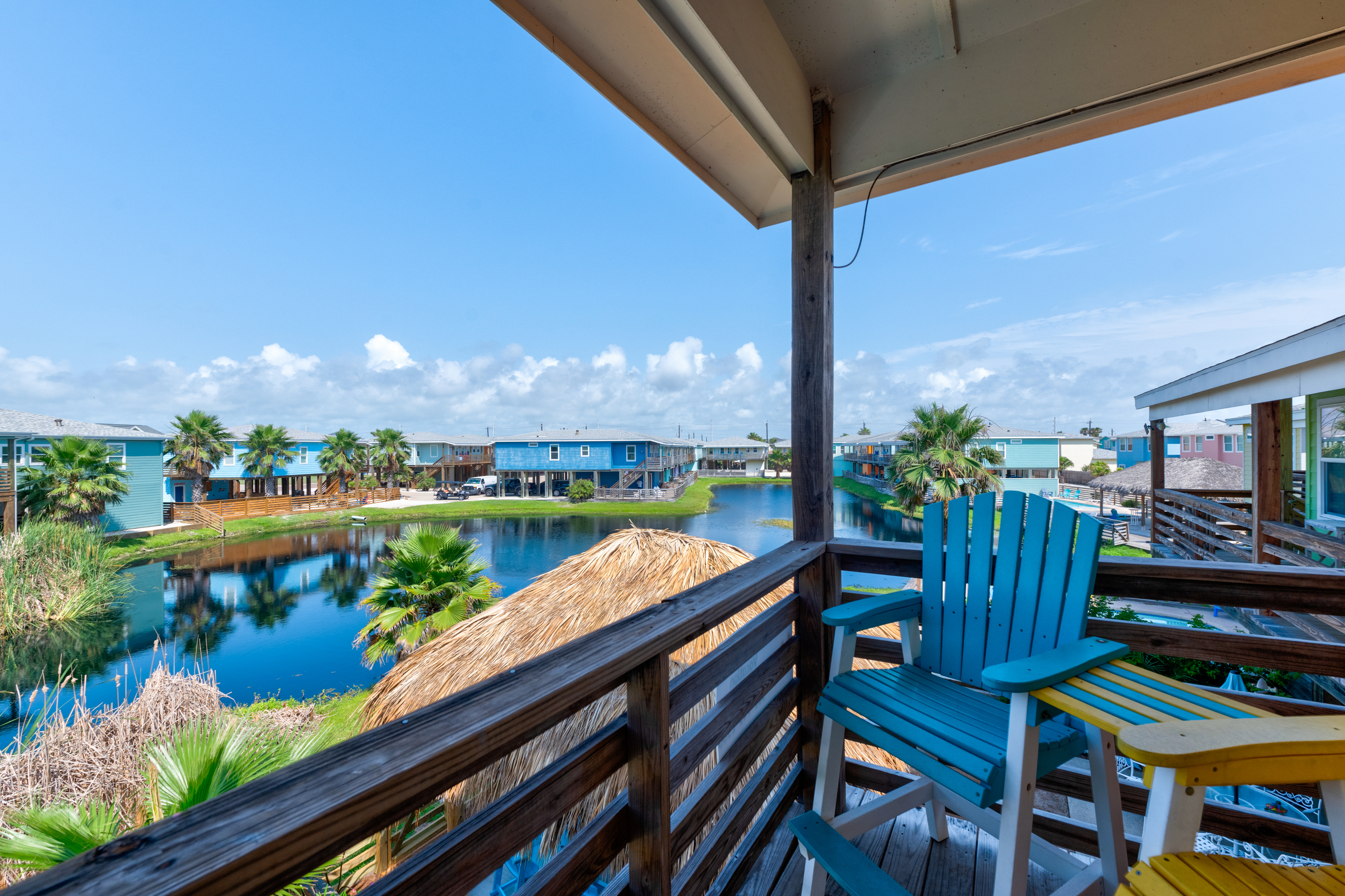 Upper deck back patio view of community pond