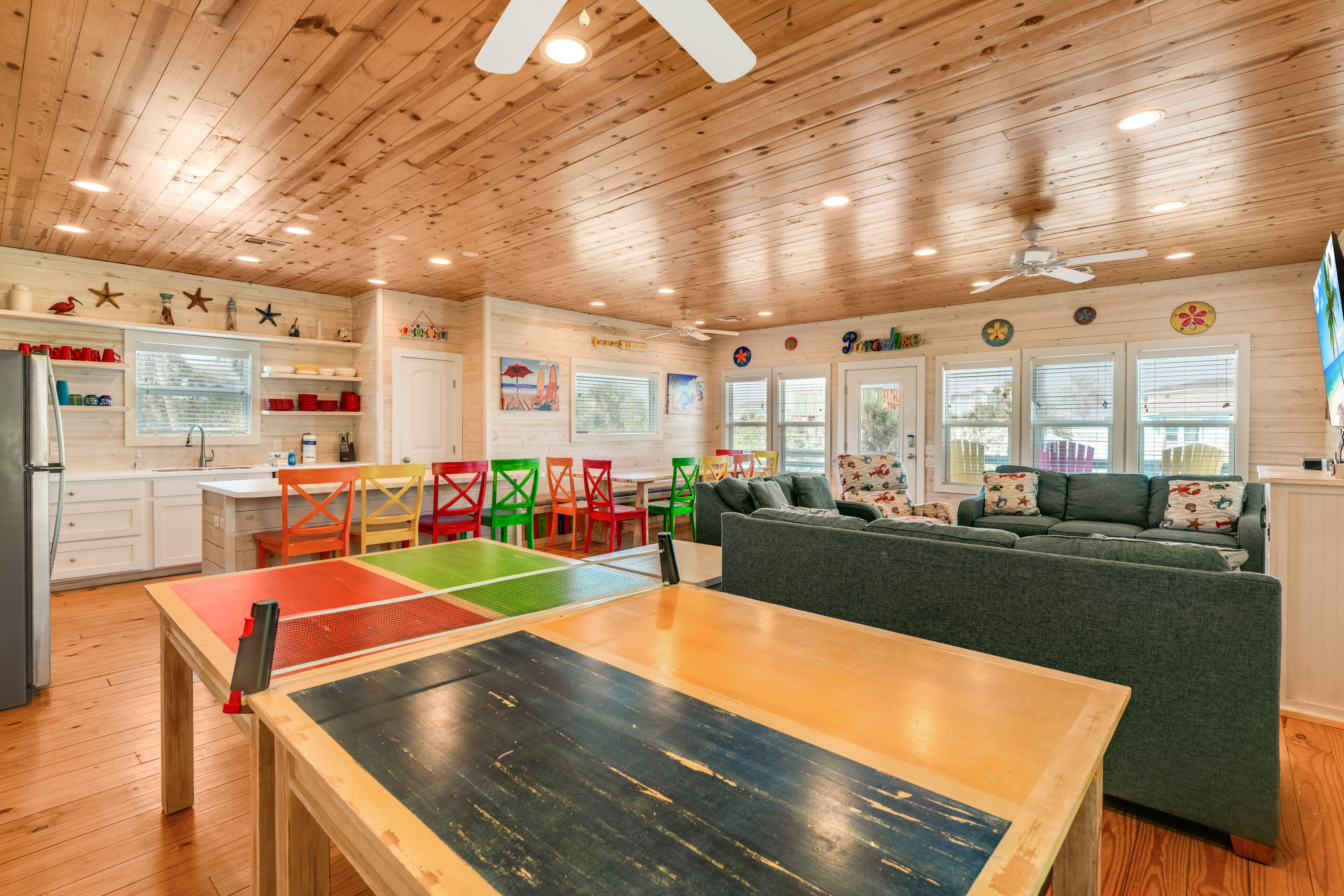 This vibrant open-concept living space is designed for fun, relaxation, and quality time with family and friends!