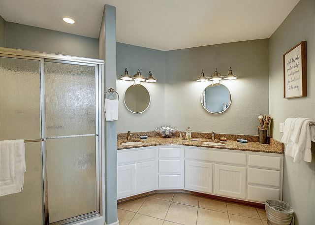 Double vanity and stand up shower