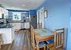 Dining area looking into kitchen