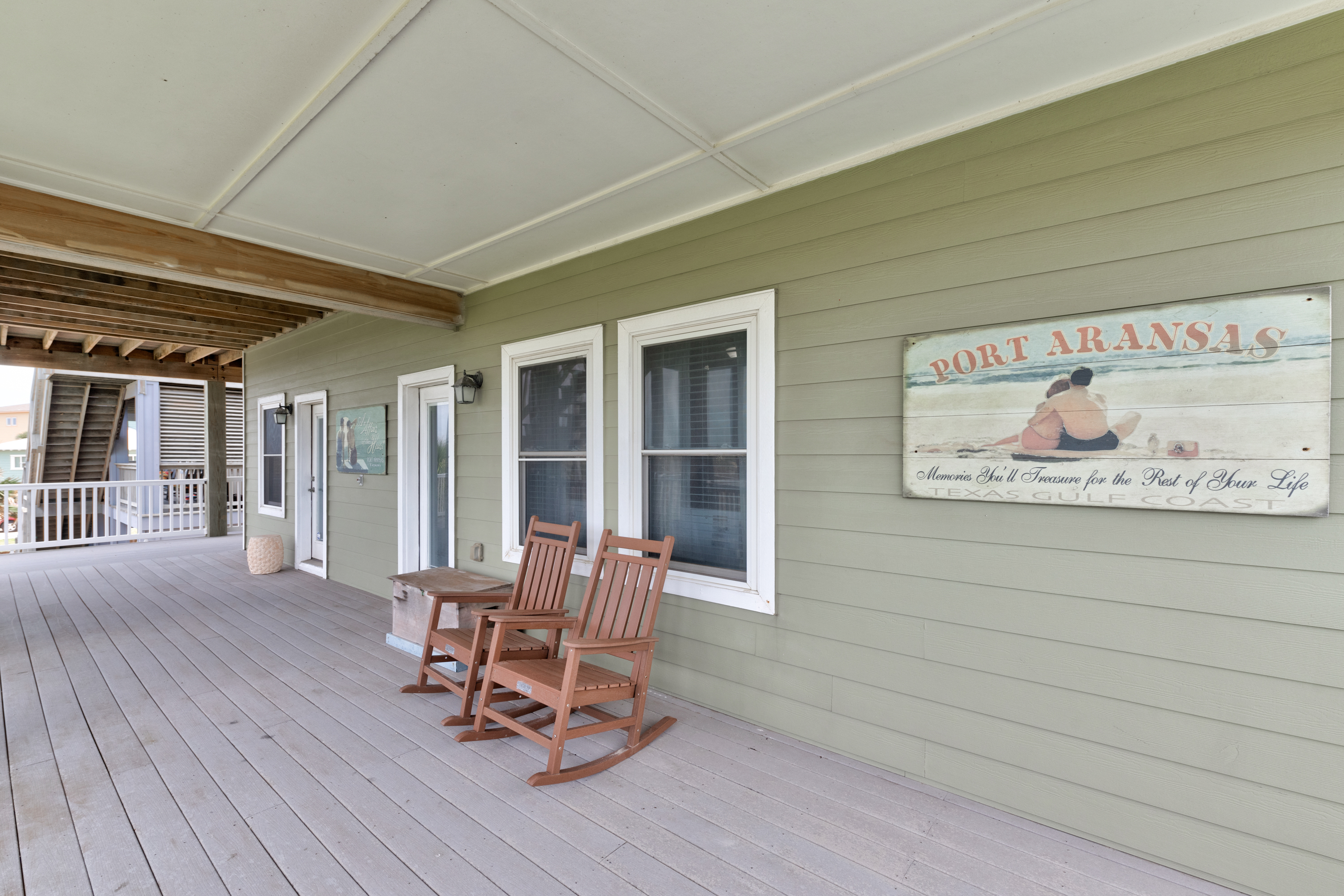 Furnished for fun and relaxation: the Second level patio/deck has it all.