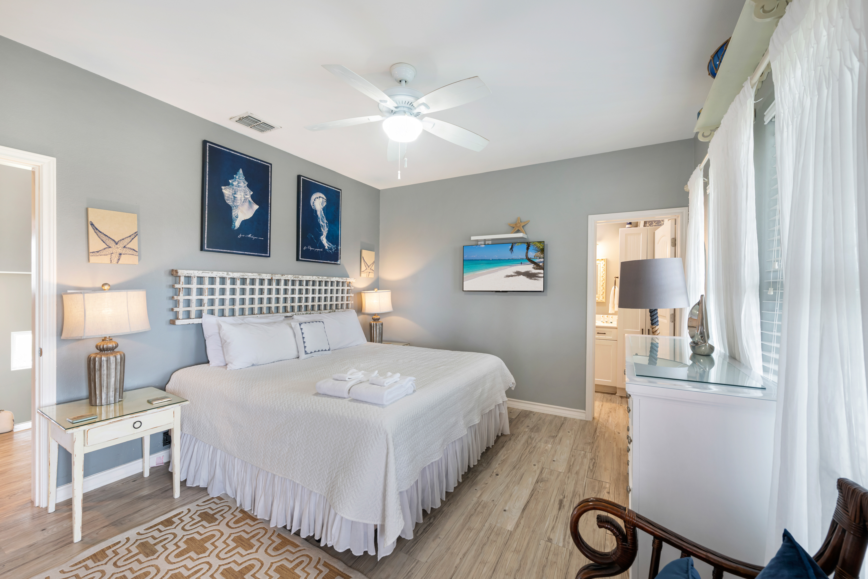 Costal Chic Primary King Bedroom with ensuite bath