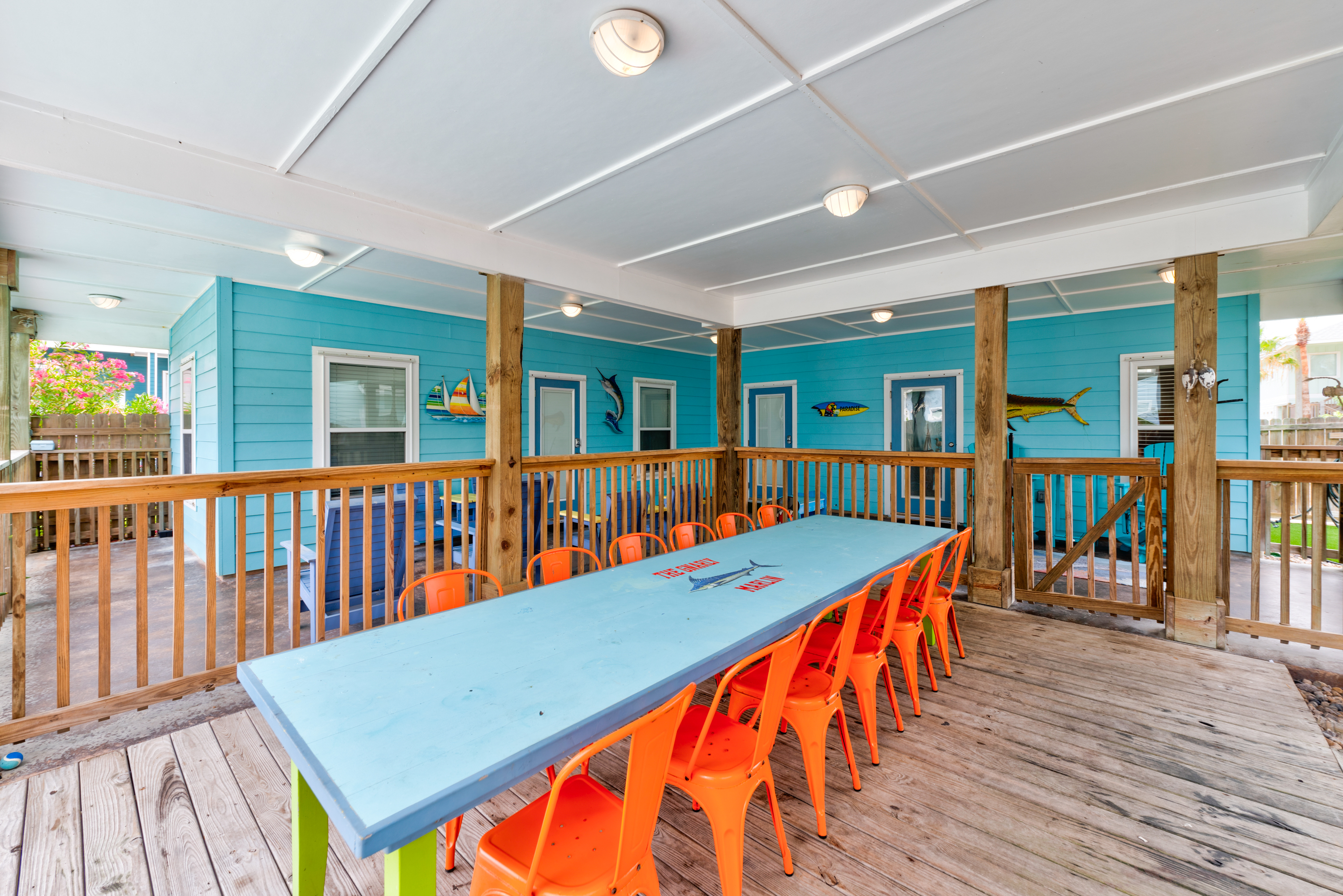 Enjoy outdoor dining on the covered deck