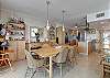 Natural light flooding the dining space