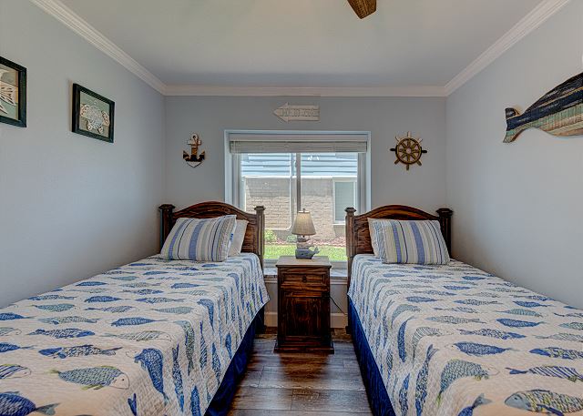 Twin beds in guest room