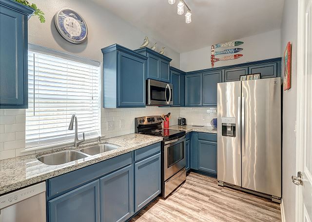 You don't see a lot of blue kitchens, isn't it lovely?