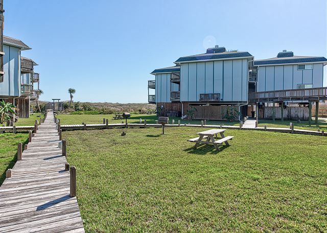 Picnic area and outdoor walkway