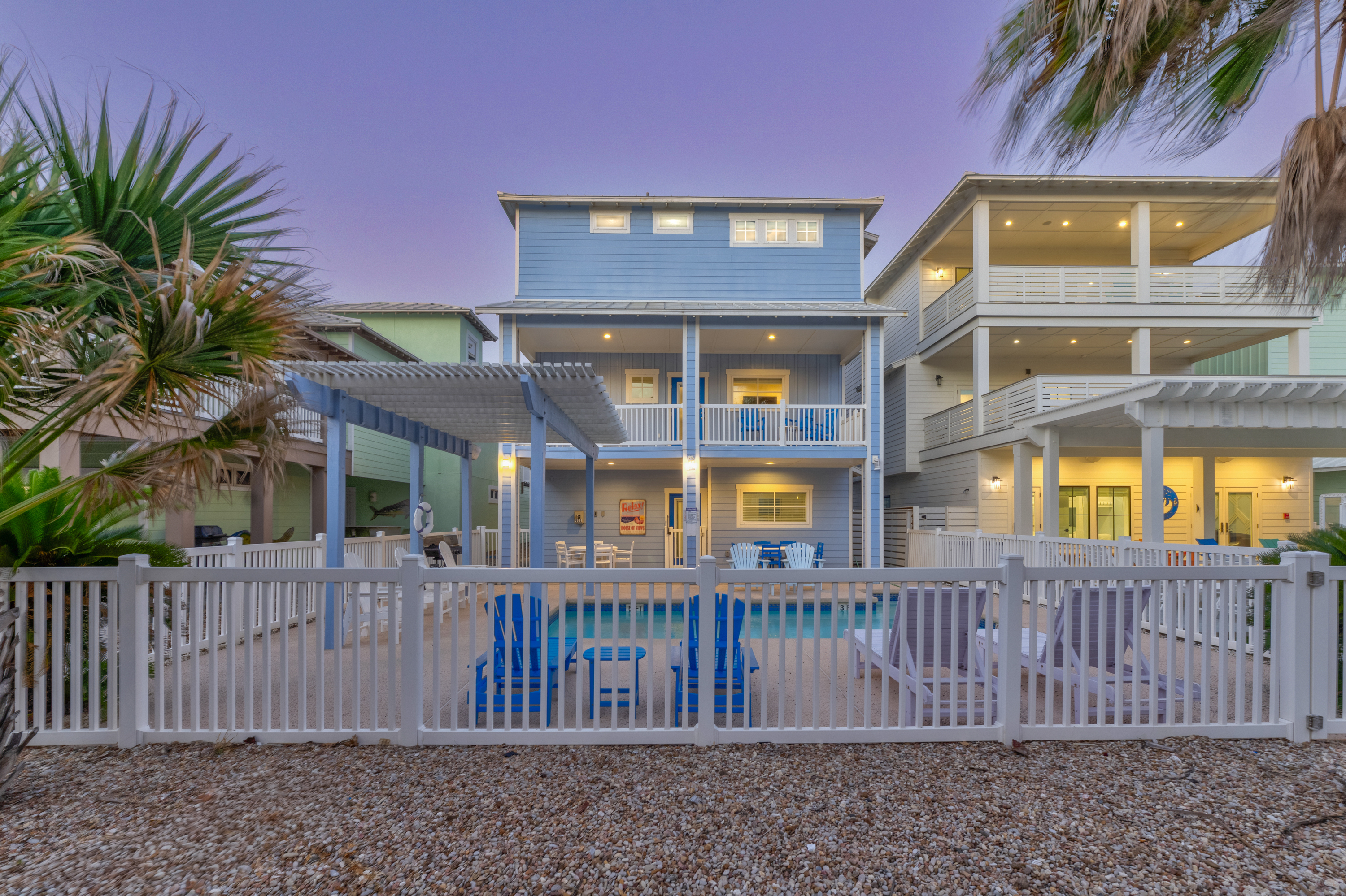 Inviting outdoor space is designed for both relaxation and entertainment.