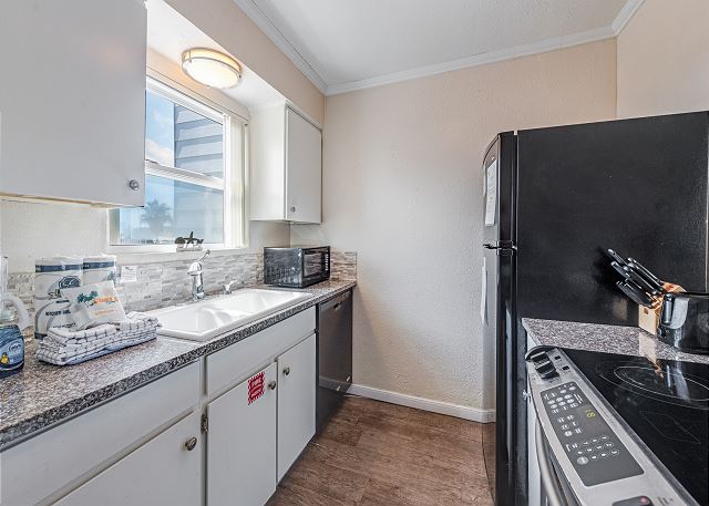 Kitchen with drip coffee maker