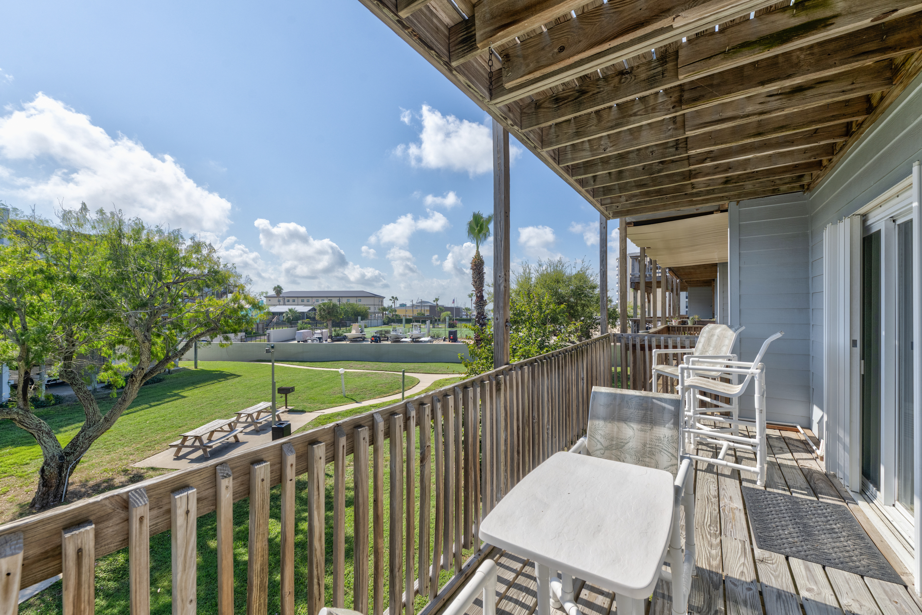 View of Well-maintained walkways connecting the Bay Tree courtyard and property.