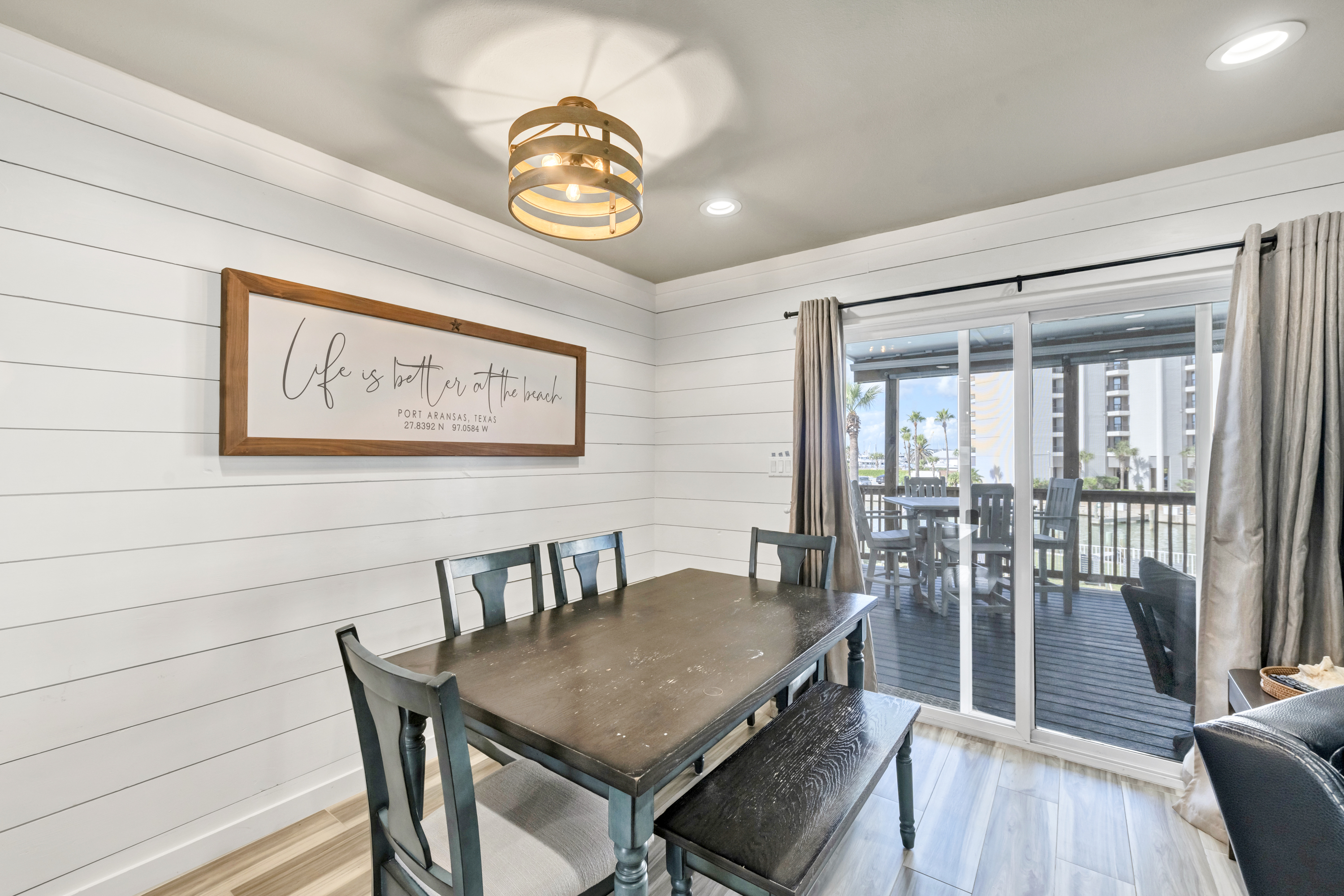 Timeless dining area with coastal charm and elegance