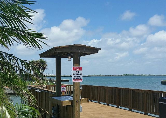 View from Bay Tree's private pier featuring a cleaning station