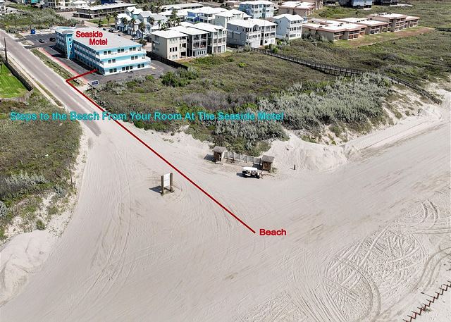 Seaside Boutique Hotel aerial distance to beach