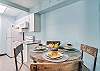 Dining area into kitchen