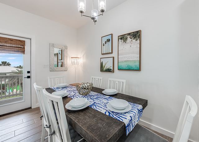 Natural light flooding the dining space