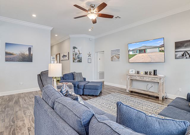 Entertainment center with flat-screen TV