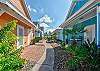 Paved walkways between units