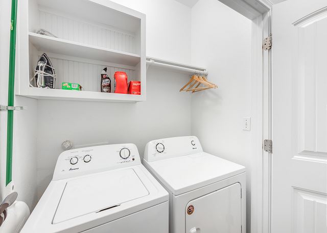 Convenient in-property washer and dryer available for guest use, ensuring a hassle-free stay.