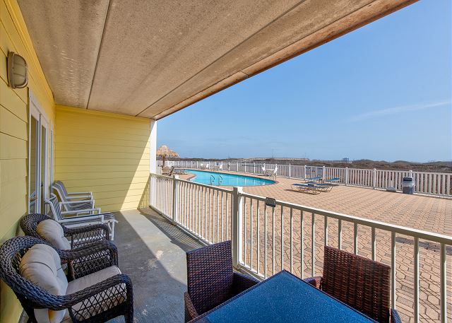 View of the pool from the patio