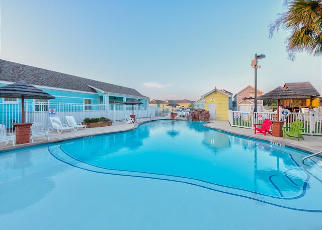 One of two resort style pools