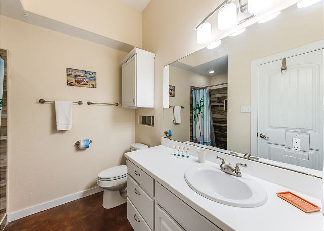 Primary bedroom with walk in shower