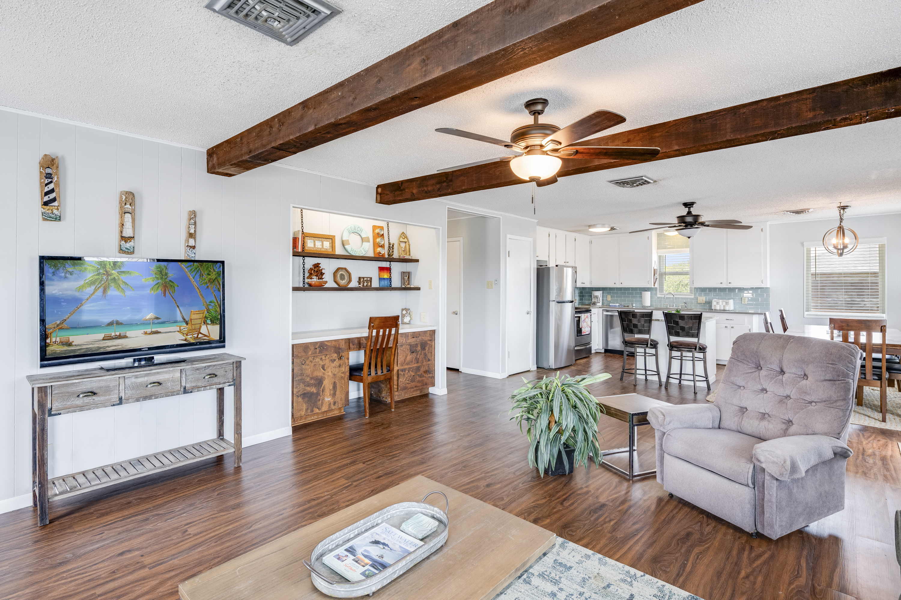 A spacious gathering room made for movie nights and memory-making