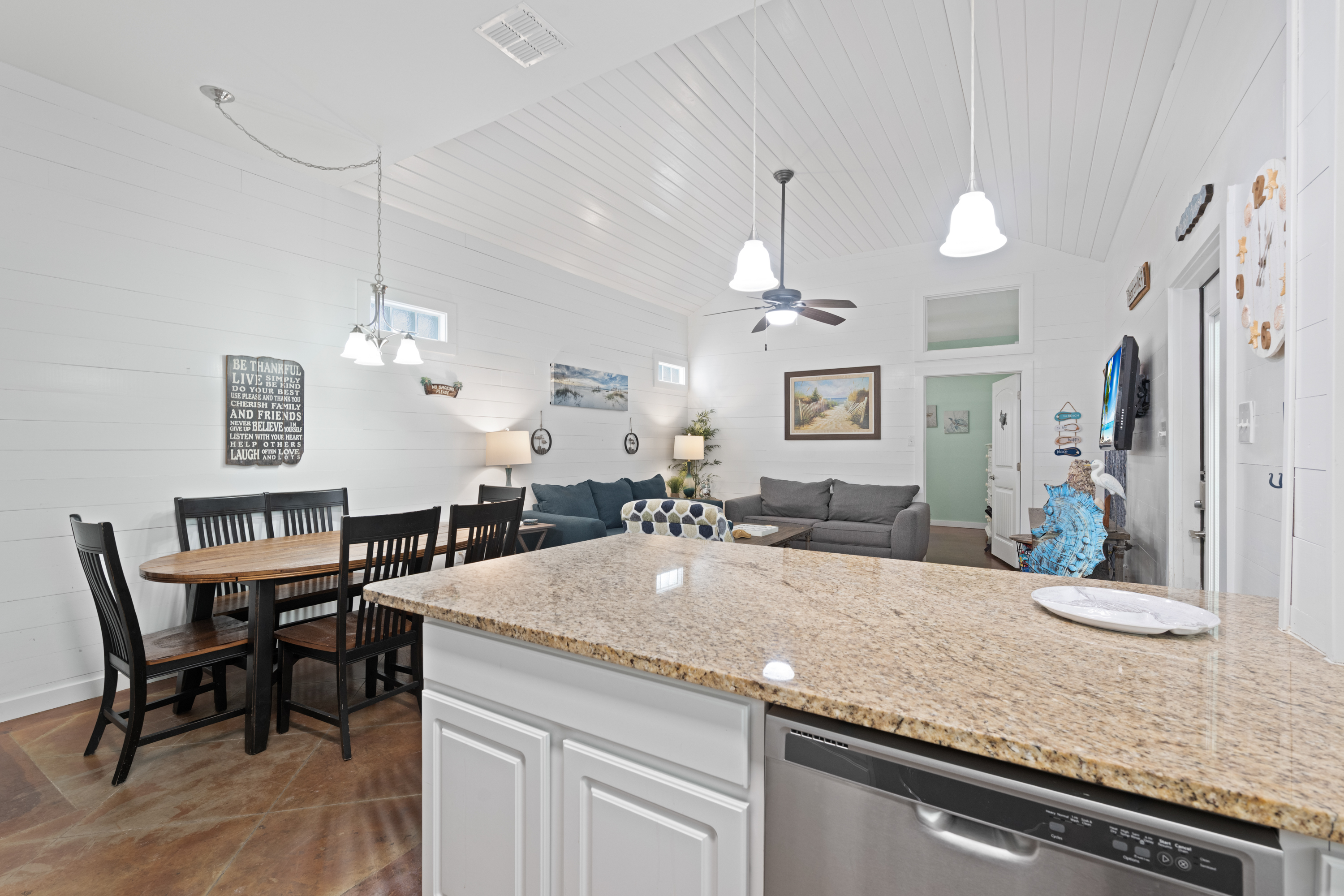 Spacious layout combining the kitchen, dining, and living areas for easy entertaining