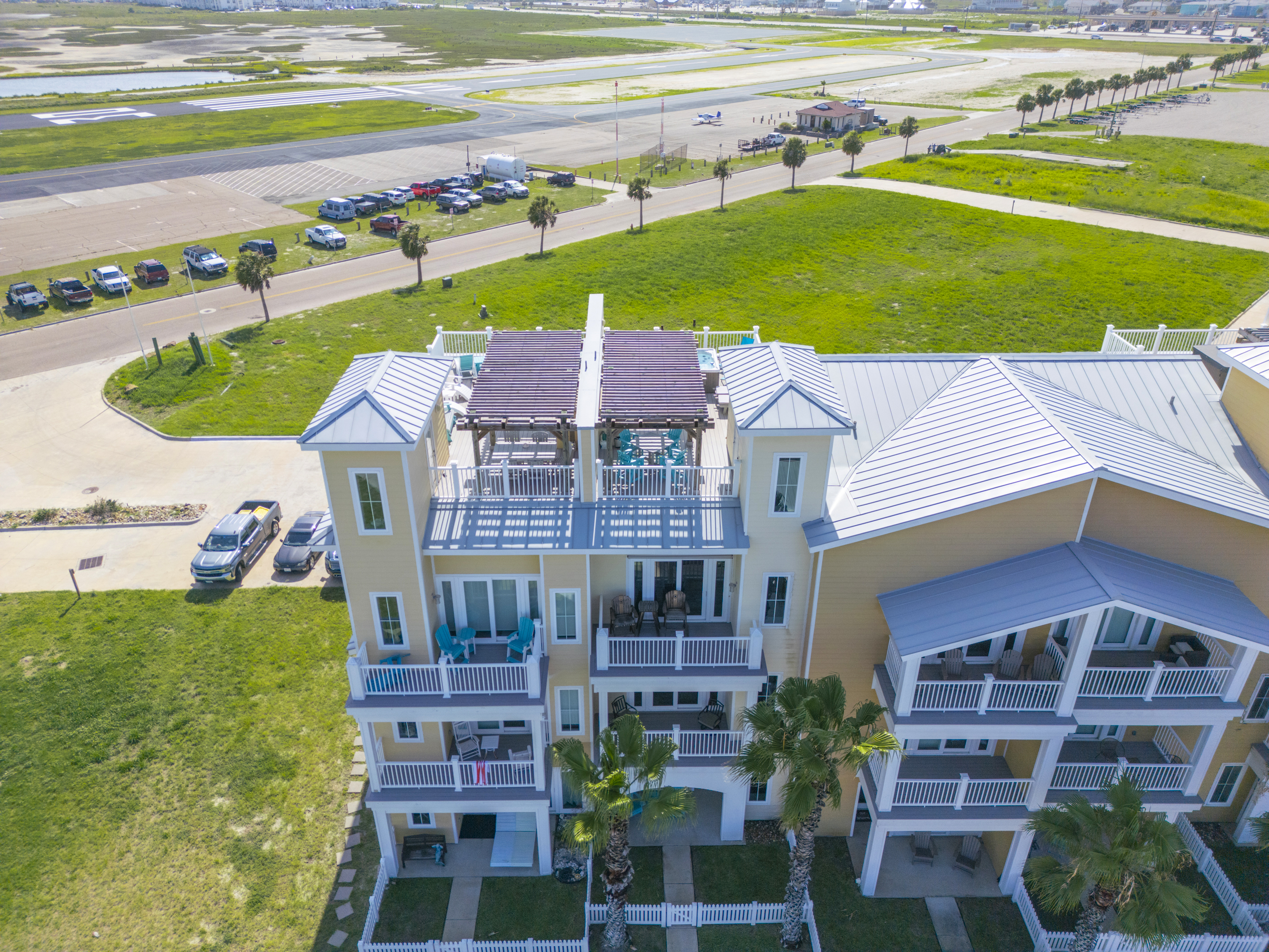 Aerial View Showcases the Full Property 