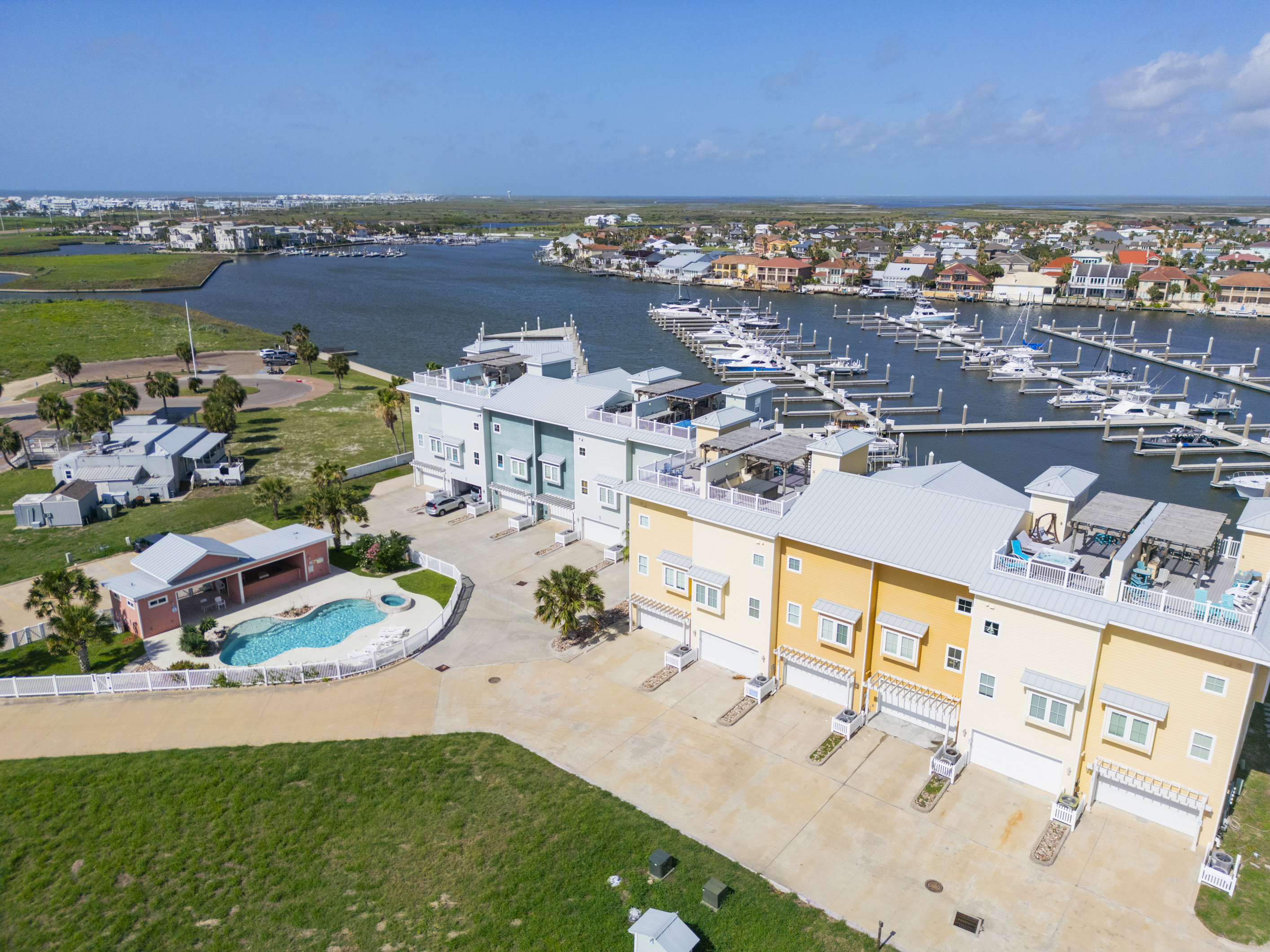 Stunning Aerial View Captures the Property''s Prime Location, Outdoor Spaces, Community Pool and Outdoor Features