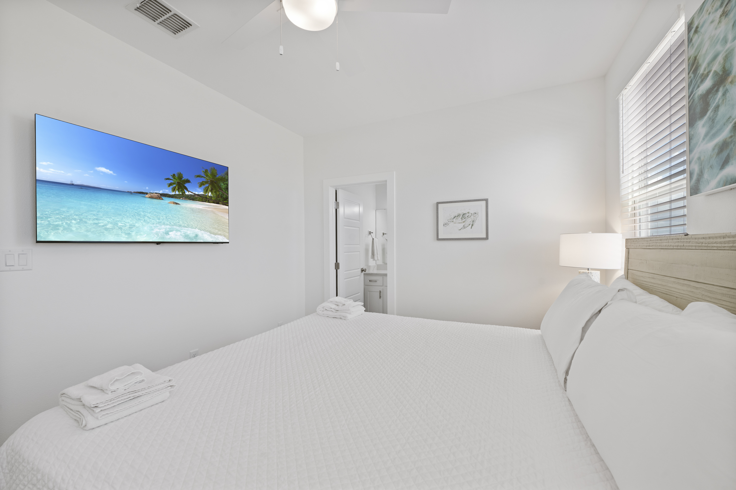 Turtle-y Awesome King Bedroom with Shared Bath and In-Room TV 