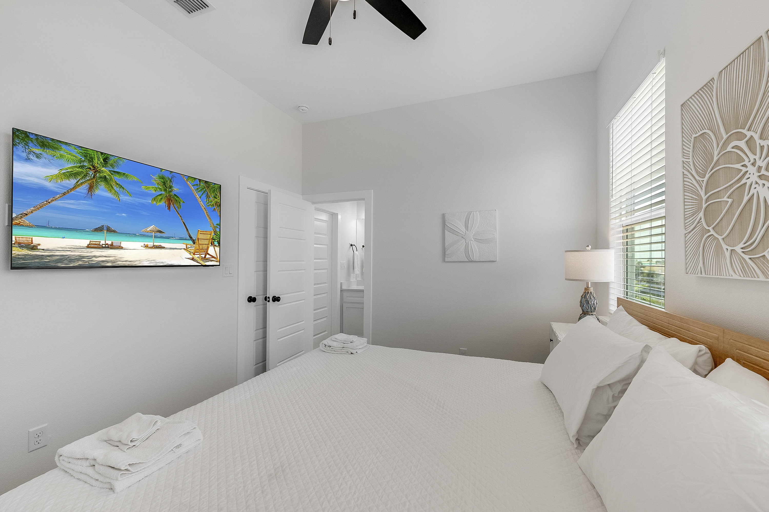 Unwind in a King Bed with Your Favorite Shows! 