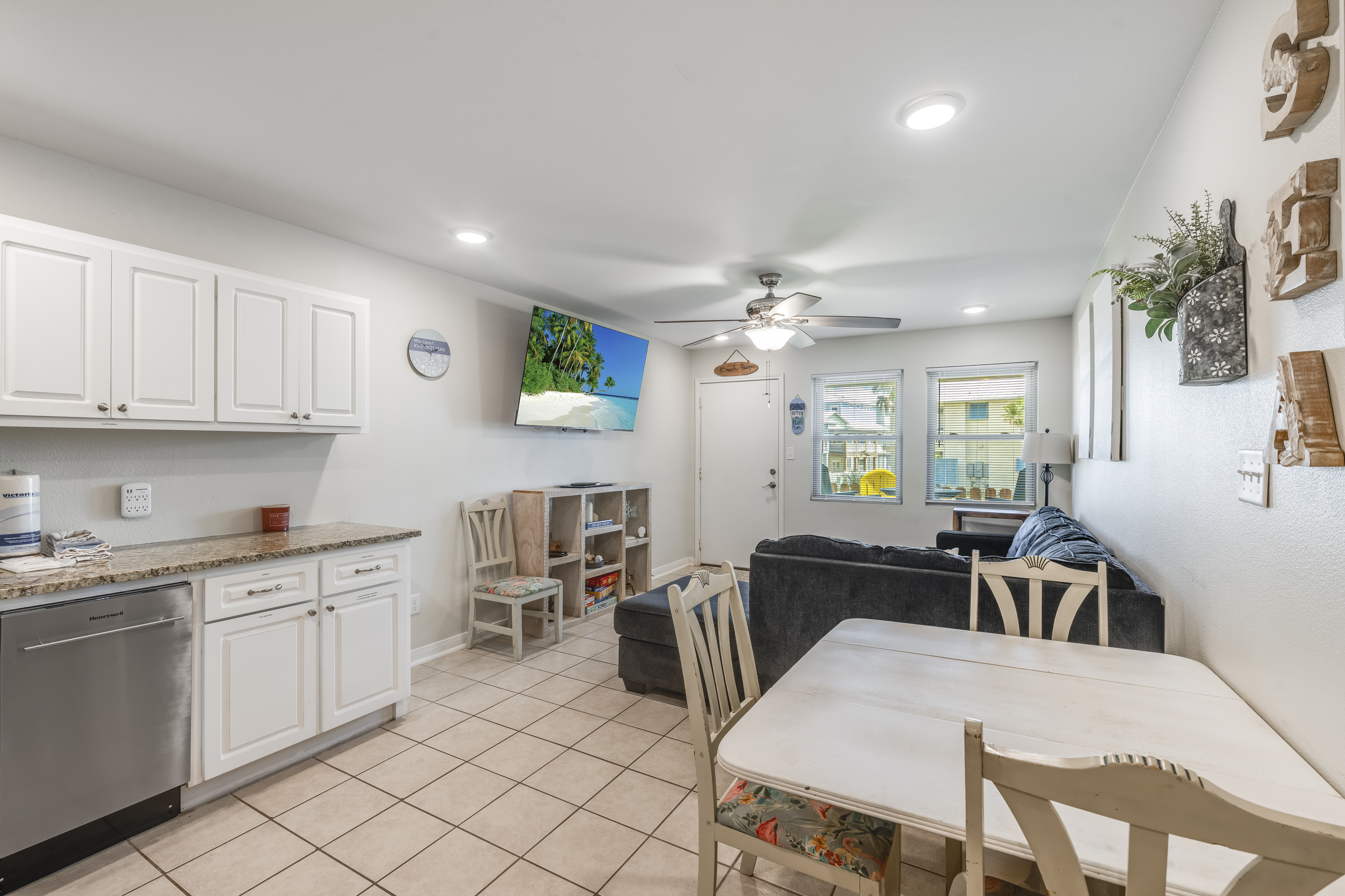 Stay bright and light in this open efficiency space made for fun and comfort!