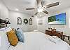 King size bed and flat screen TV