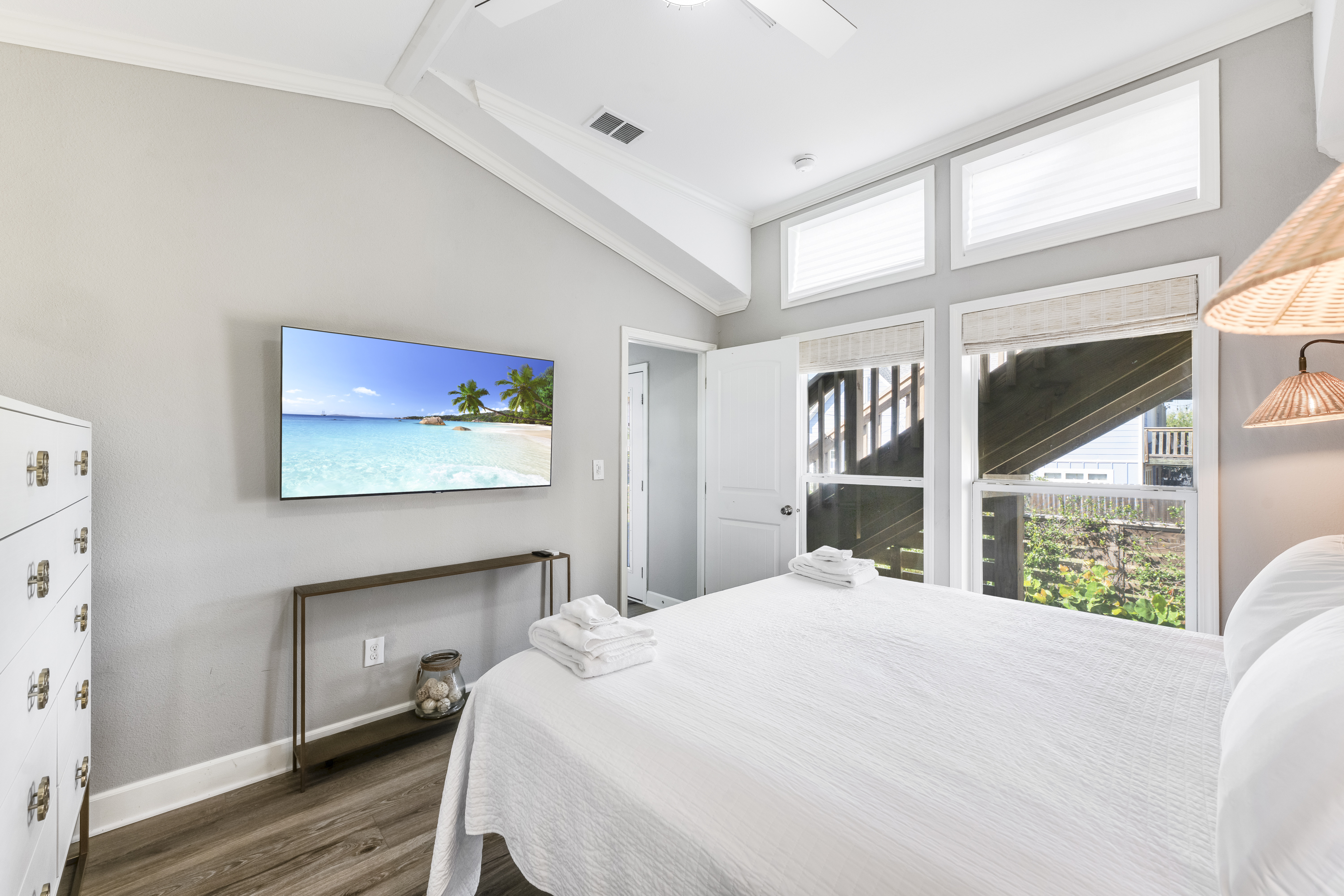 A cozy hideaway where comfort meets charm. The perfect spot to unwind, laugh, and drift off after a long day at the beach.