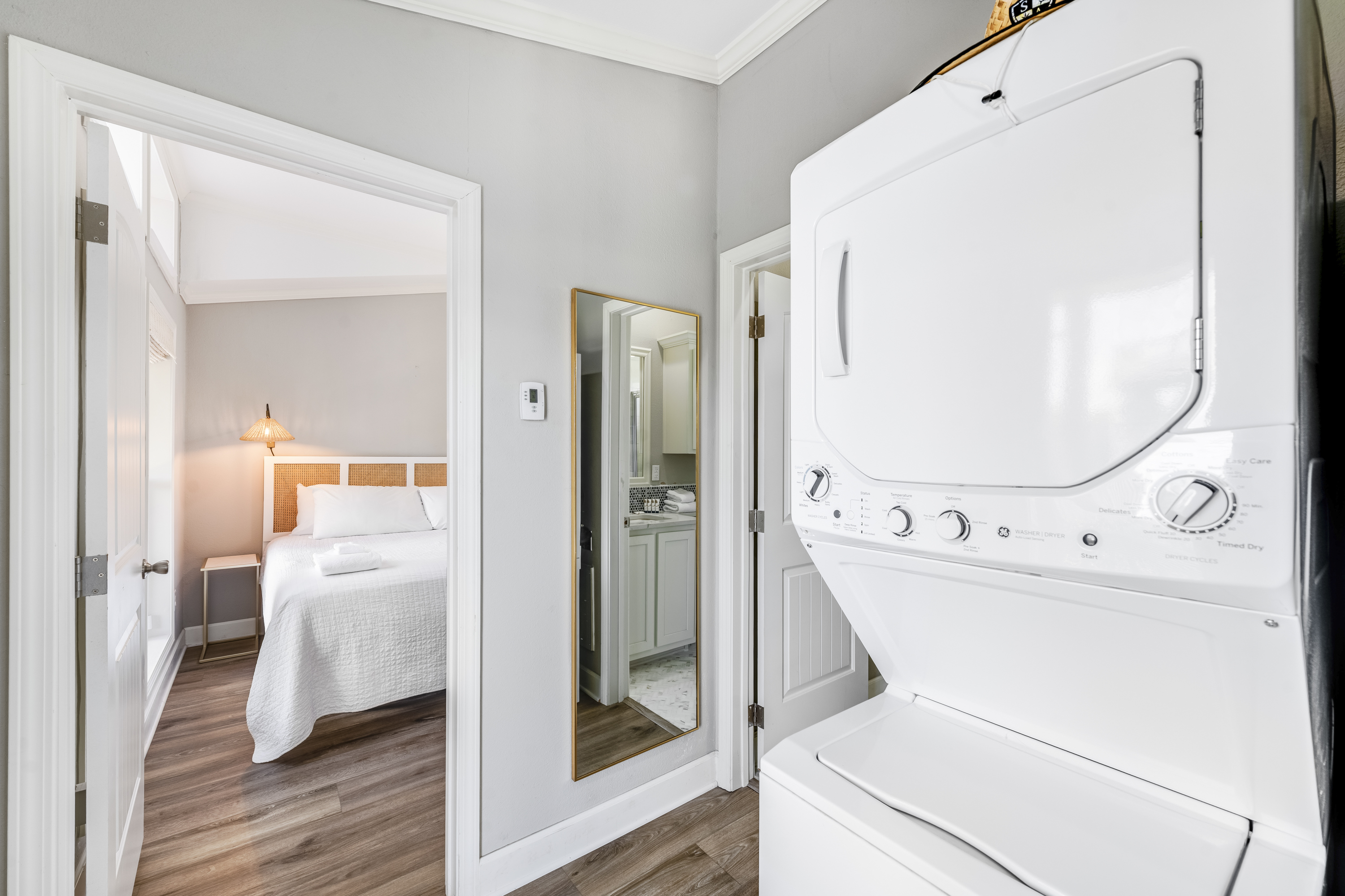 Enjoy the convenience of an in-unit washer and dryer — perfect for keeping everything clean and comfortable throughout your stay