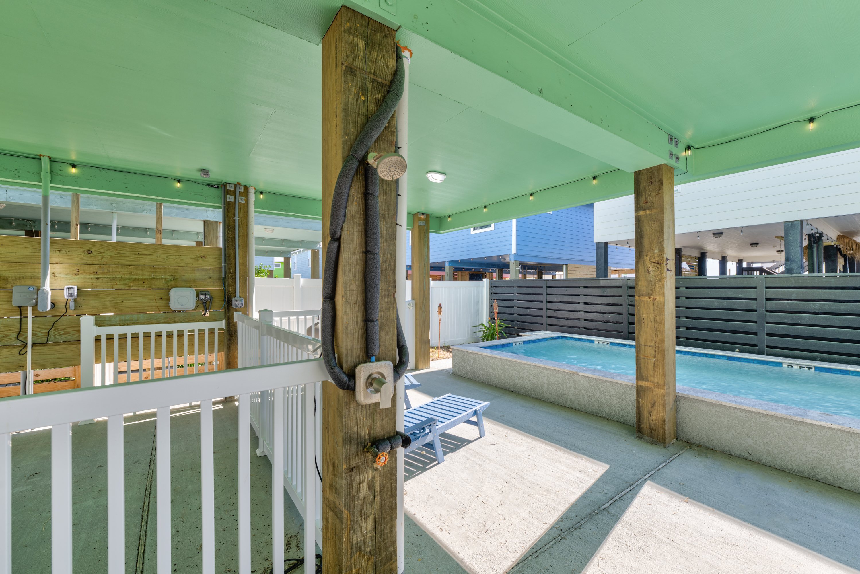 Outdoor shower for sandy toes!