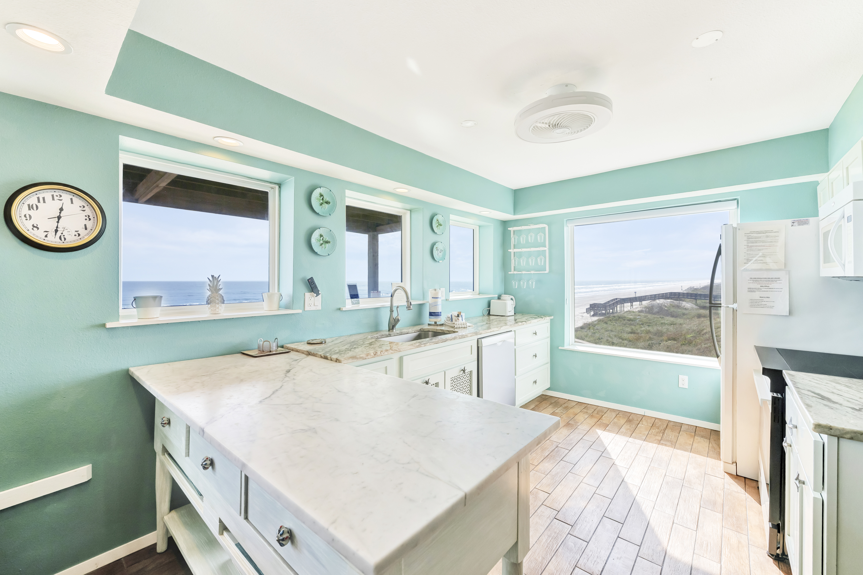 Spacious countertop and ample storage