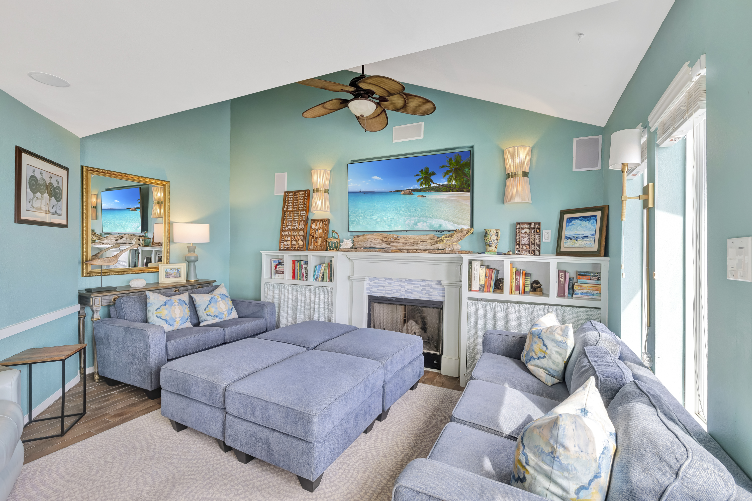 Experience laid-back coastal luxury in this expansive living area, crafted for serene relaxation
