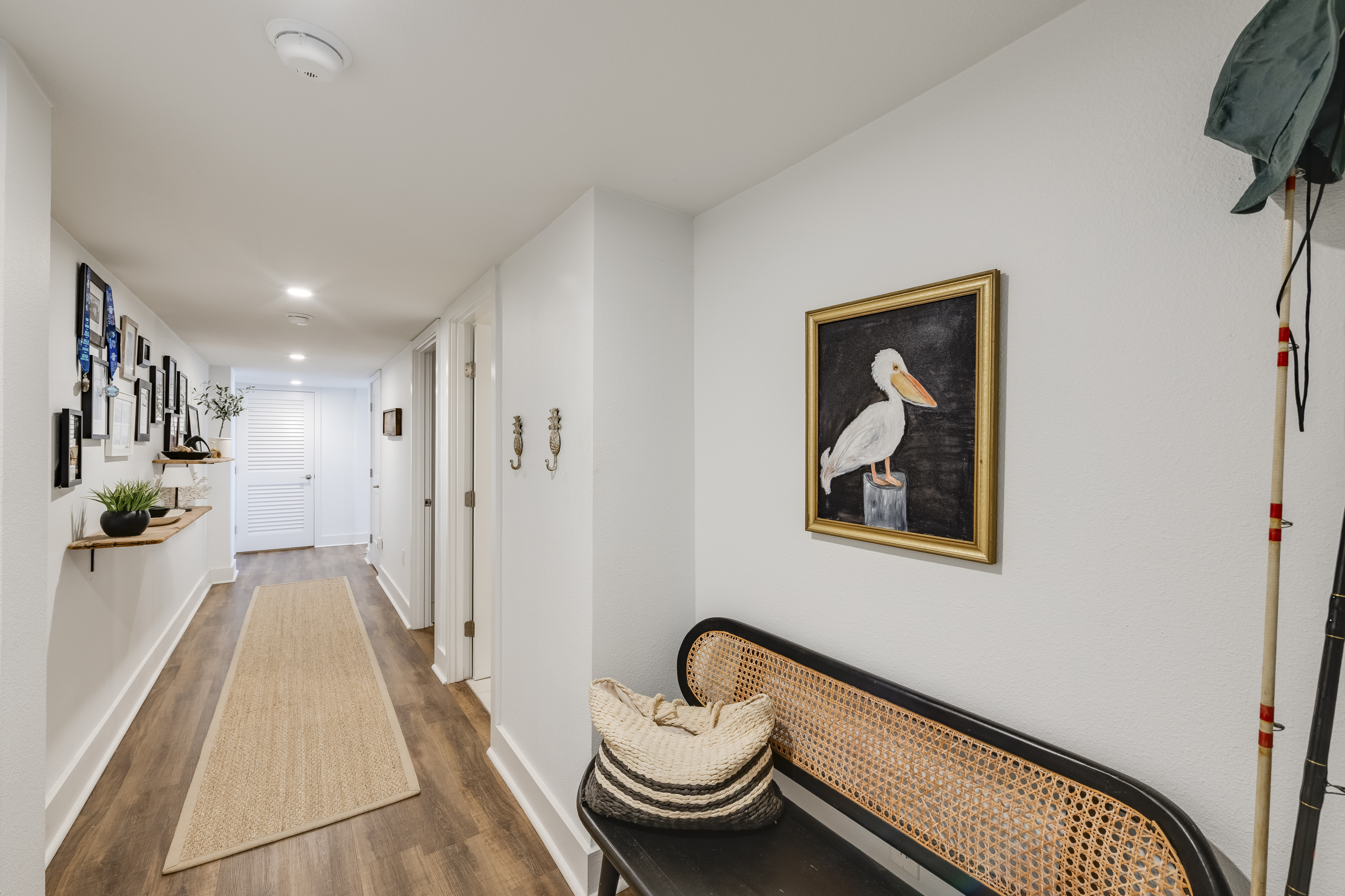 Seating area with coastal accent pieces 